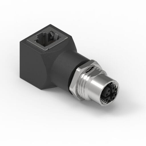 DTECH® M12 Angled Female to RJ45 Adaptor 8 Pin X-code