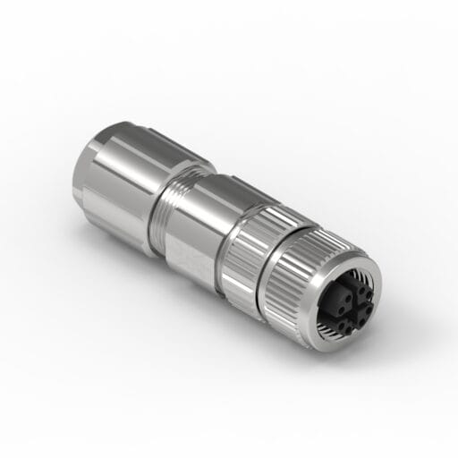 DTECH® M12 Female Metal Plug 8 Pin X-Code PG9 (Solder)