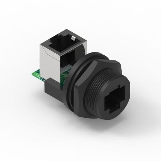 DTECH® RJ45 Connector Female to Female Angled, Panel Mount, Cat5e 8 Pin STP Shield 1 Port