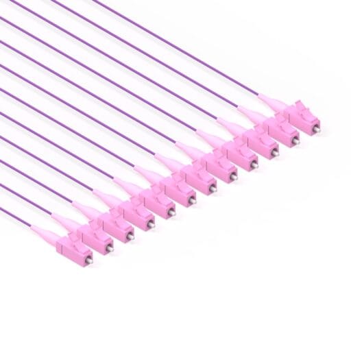 DTECH® OM4 Fibre Optic Pigtail LC UPC 0.9MM LSZH Violet 1M 12 PK