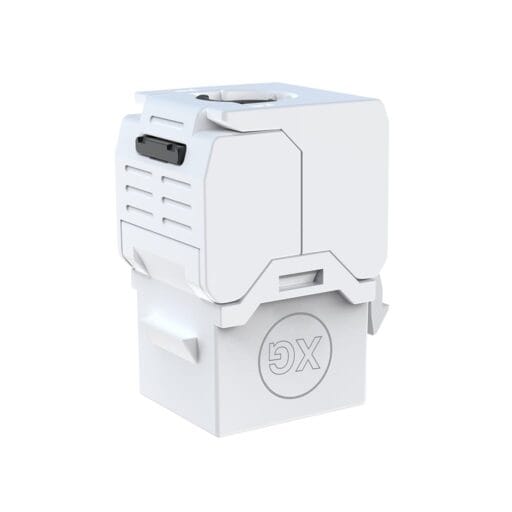 DTECH® XG® Cat 6/6a (Quick-Lock) Toolless UTP Keystone Jack White 22-24AWG