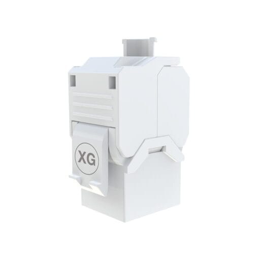 DTECH® XG® Cat 6/6a Toolless UTP Keystone Jack White 22-24AWG