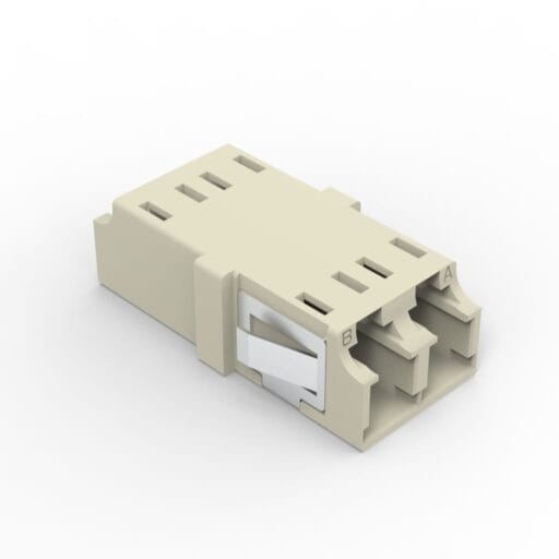 DTECH® LC UPC Multimode Flangeless Fibre Optic Adaptor Duplex Beige