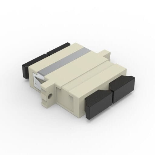 DTECH® SC UPC MM Flanged Fibre Optic Adaptor Duplex Beige