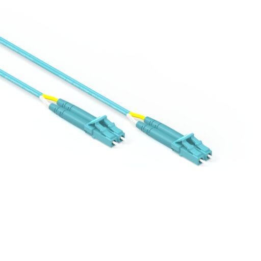 DTECH® OM3 LC UPC to LC UPC Duplex 2mm LSZH Aqua 1M Fibre Optic Patch Lead