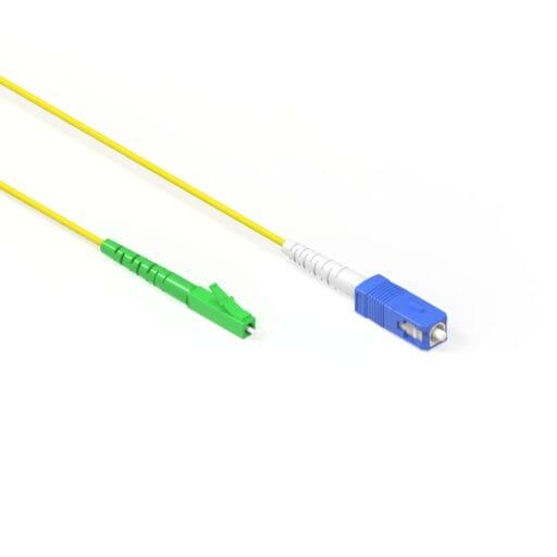 DTECH® OS2 LC APC to SC UPC Simplex 2mm LSZH Yellow 2M Fibre Optic Patch Lead