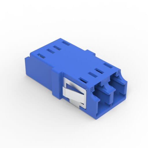 DTECH® LC UPC OS2 Flangeless Fibre Optic Adaptor Duplex Blue