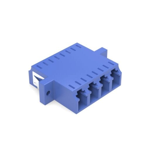 DTECH® LC UPC OS2 Flanged Fibre Optic Adaptor Quad Blue