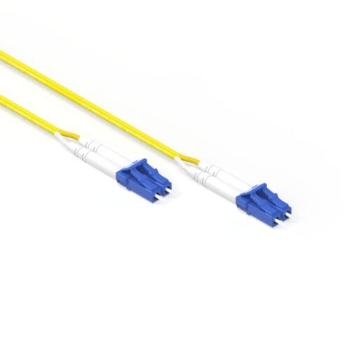 DTECH® OS2 LC UPC to LC UPC Duplex 2mm LSZH Yellow 1M Fibre Optic Patch Lead