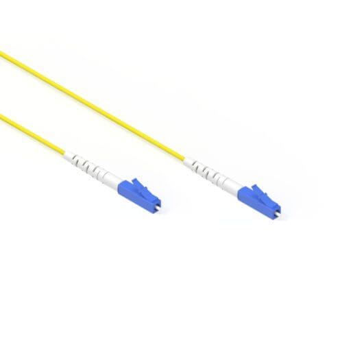 DTECH® OS2 LC UPC to LC UPC Simplex 2mm LSZH Yellow 1M Fibre Optic Patch Lead
