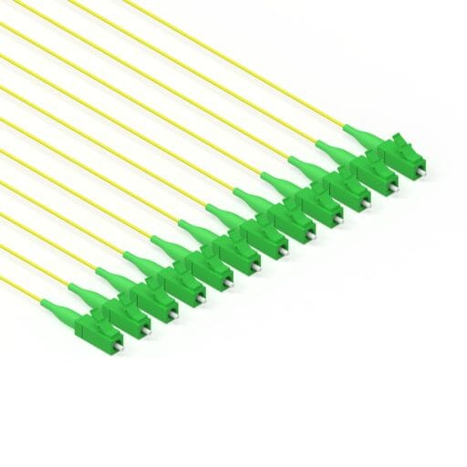 DTECH® OS2 Fibre Optic Pigtail LC APC 0.9MM LSZH Yellow 1M 12PK