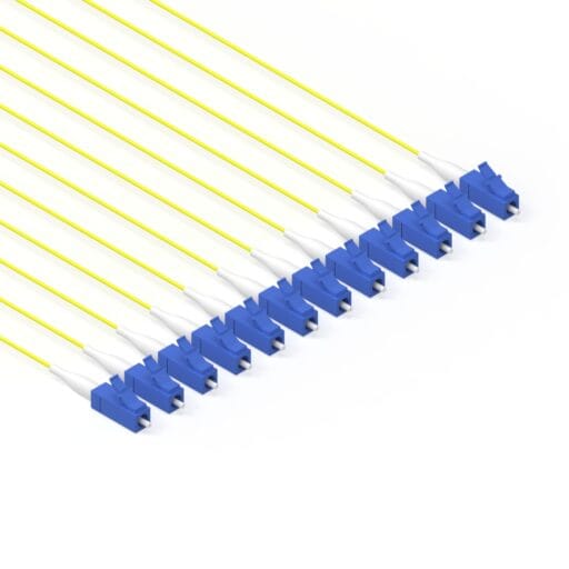 DTECH® OS2 Fibre Optic Pigtail LC UPC 0.9MM LSZH Yellow 1M 12PK