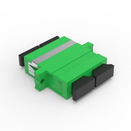 DTECH® SC APC OS2 Flanged Fibre Optic Adaptor Duplex Green