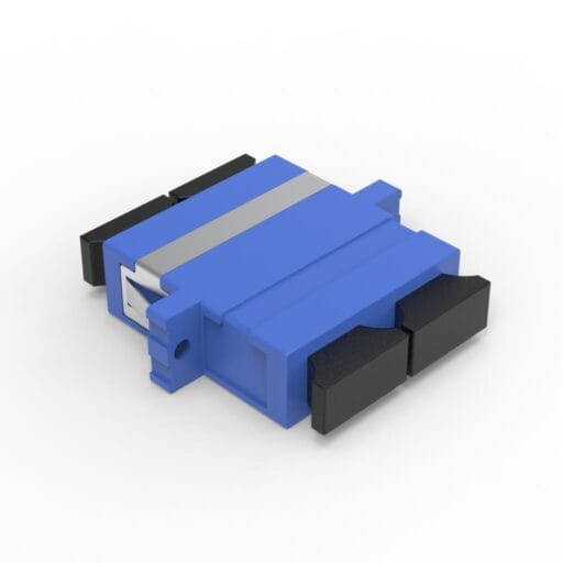 DTECH® SC UPC OS2 Flanged Fibre Optic Adaptor Duplex Blue