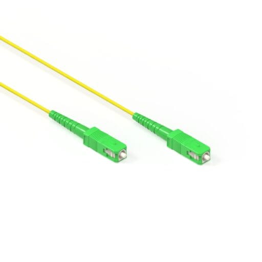 DTECH® OS2 SC APC to SC APC Simplex 2mm LSZH Yellow 1M Fibre Optic Patch Lead