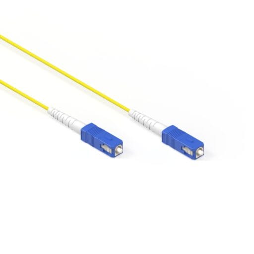 DTECH® OS2 SC UPC to SC UPC Simplex 2mm LSZH Yellow 1M Fibre Optic Patch Lead
