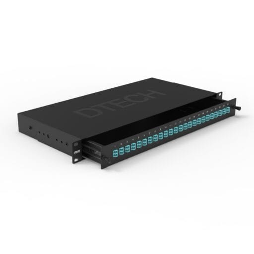 DTECH® 4-24 LC Duplex Loaded Fibre Optic Patch Panel 1U (24/48 Fibre)