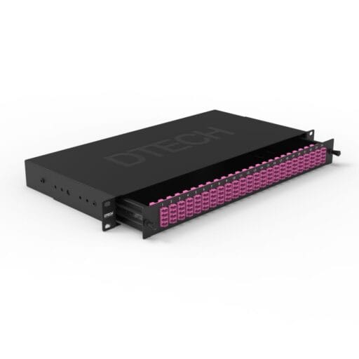 DTECH® 4-24 LC Quad Loaded Fibre Optic Patch Panel 1U (48/96 Fibre)