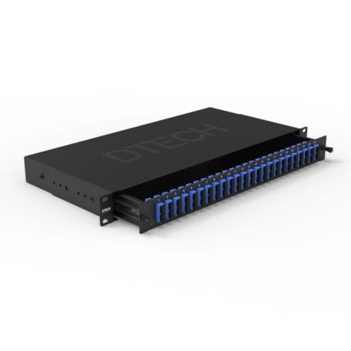 DTECH® 4-24 SC Duplex Loaded Fibre Optic Patch Panel 1U (48/96 Fibre)