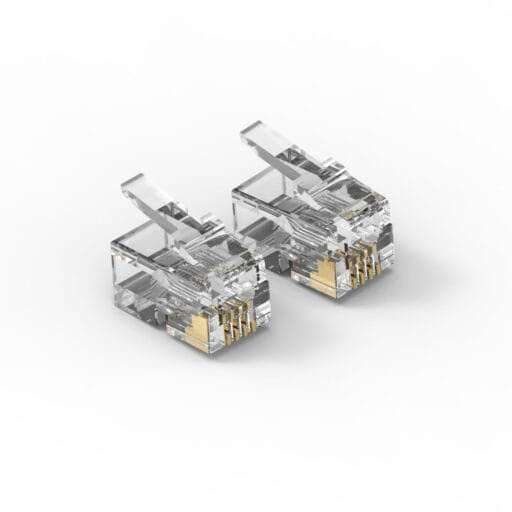 DTECH® 4 Pin RJ11 UL Listed (6P4C) 50u Gold Plated 50PK