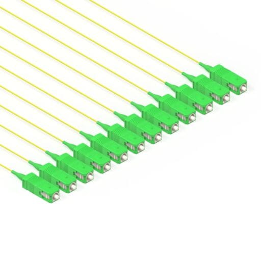 DTECH® OS2 Fibre Optic Pigtail SC APC 0.9MM LSZH Yellow 1M 12PK