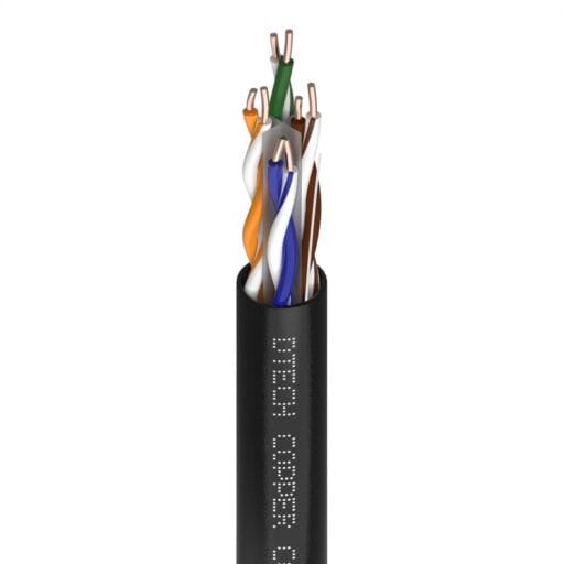 DTECH® Cat 6 External UTP 500MHz PE Black 305M