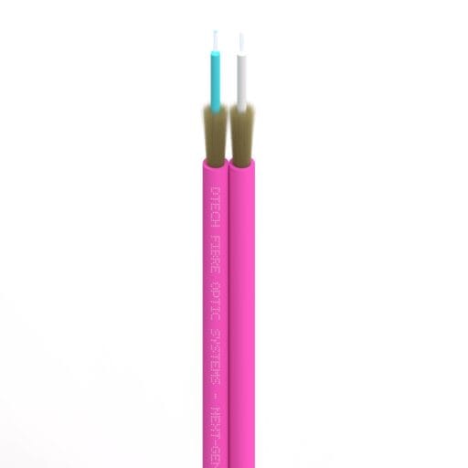 DTECH® OM4 50/125 2 Fibre Duplex Tight Buffered Fibre Optic Zip Cable LSZH Violet